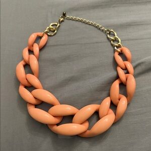 Chunky Peach Chain Necklace-plastic